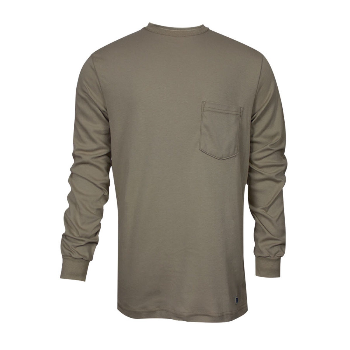 FR Classic Cotton Long Sleeve T-Shirt 100 Percent FR Cotton in khaki